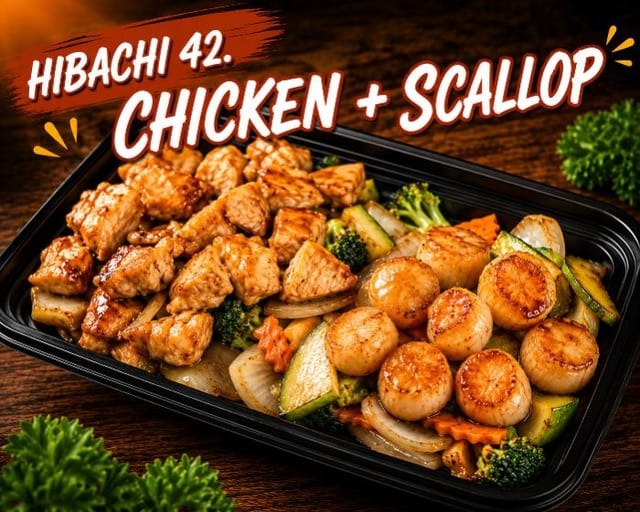Chicken & Scallop Hibachi.