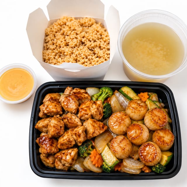 # 42. Chicken & Scallop Hibachi.
