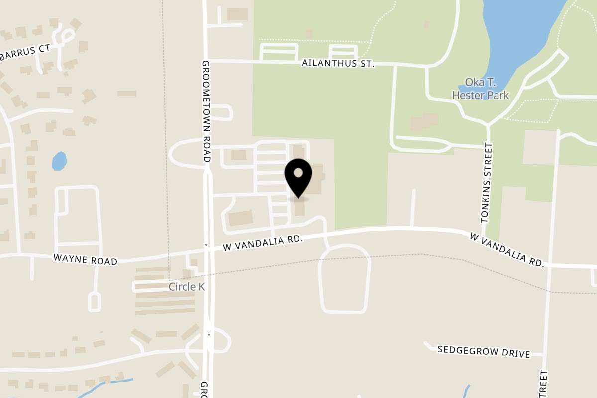 Map showing the location of Thai Sumo Hibachi on 3605 Groometown Rd #115 in Greensboro